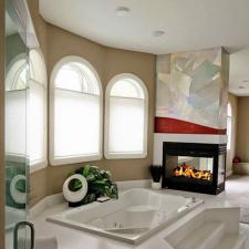 Modern foil and venetian plaster design with fire 1